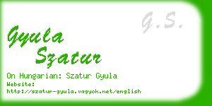 gyula szatur business card